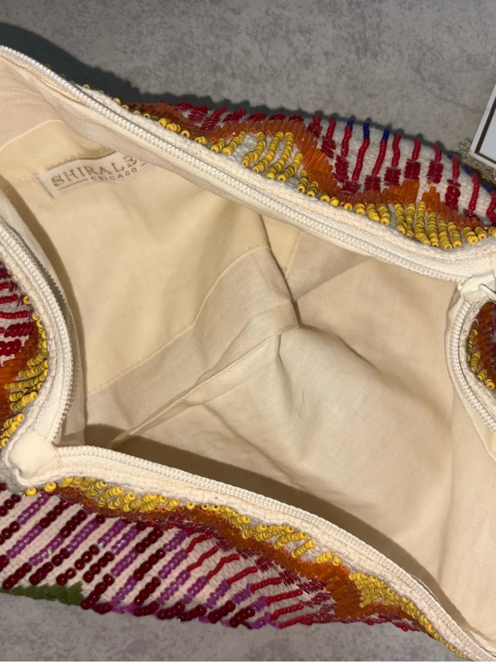 NWT Shiraleah Beaded Colorful Zip Pouch